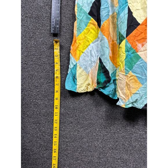 Torrid Midi Sun Dress Womens Size 0 (L) Green Multi Geometric Sleeveless - Picture 8 of 8